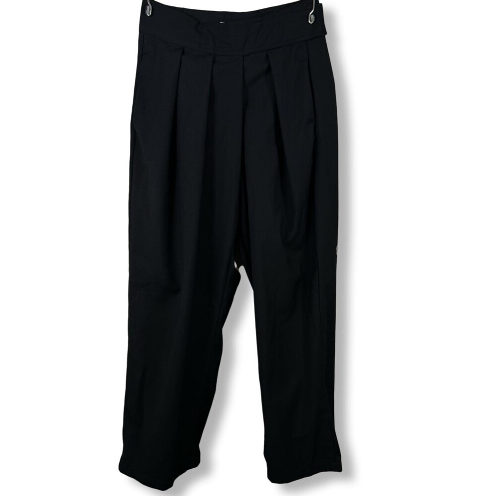 Commense Slacks Women's Black Pleated Wide-Leg Dress Pants Size S Polyester W95